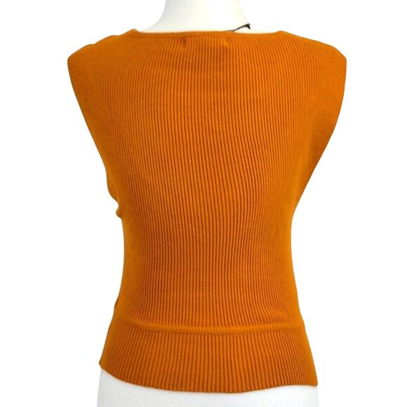 BCBGeneration Womens Caramel Ribbed Sleeveless Peek-A-Boo Tank Top/Vest Size XL - Picture 2 of 9
